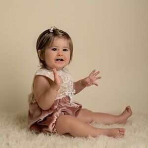 Handmade in USA Elegant Vintage Lace and Velvet Kids Onesie. Flex sizing.